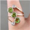 Image 2 : 925 Sterling Silver Ring "Peridot" CZ Crystal - Size 6