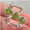 Image 3 : 925 Sterling Silver Ring "Peridot" CZ Crystal - Size 6