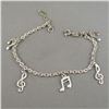 Image 2 : 925 Sterling Silver Music Note Bracelet - 7.25"