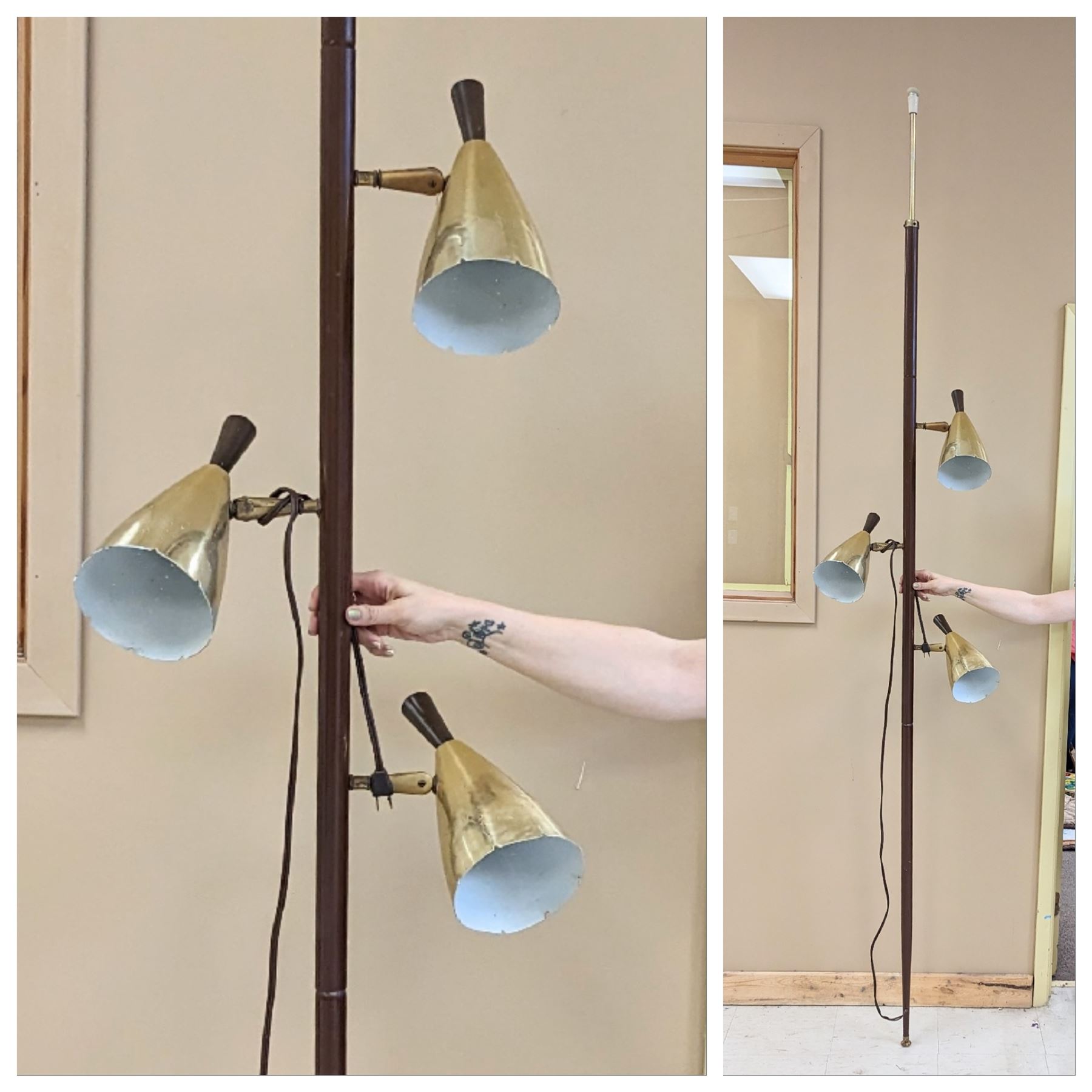 70 S Vintage Tension Pole Lampnull