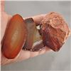 Image 2 : 1 Red Jasper Specimen & 2 Agate Slices - Brazil