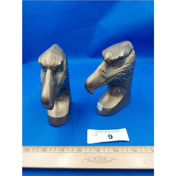 PAIR VINTAGE BRASS EAGLE BOOKENDS