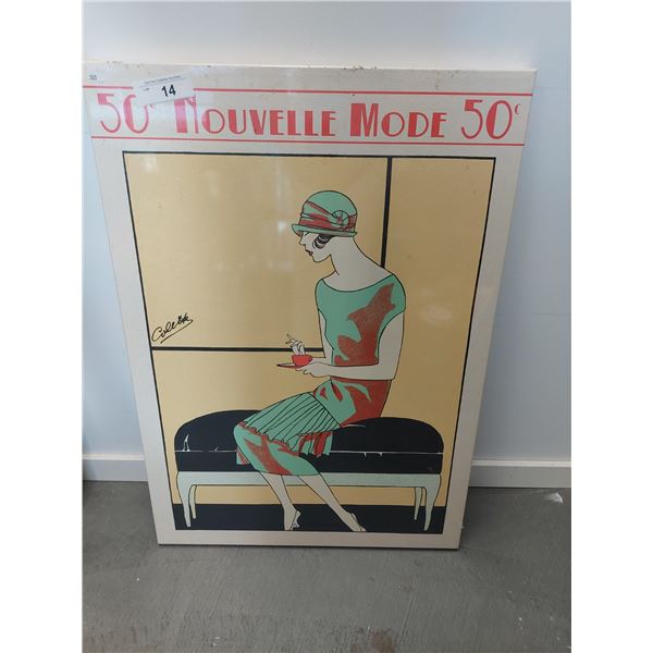 NOS BEAUTIFUL CANVAS PRINT OF VINTAGE AD