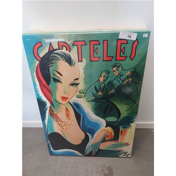 NOS BEAUTIFUL CANVAS PRINT OF VINTAGE AD