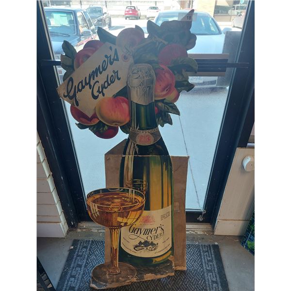 LARGE 1940'S GAYMER'S CIDER CARDBOARD SIGN