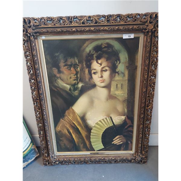 BEAUTIFUL ORNATE FRAMED PRINT ON BOARD