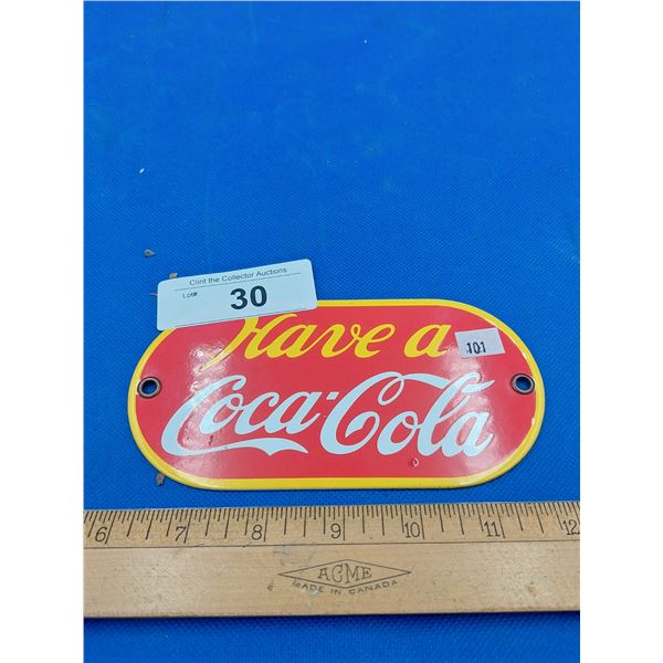 HAVE A COCA COLA ENAMEL PALM PRESS