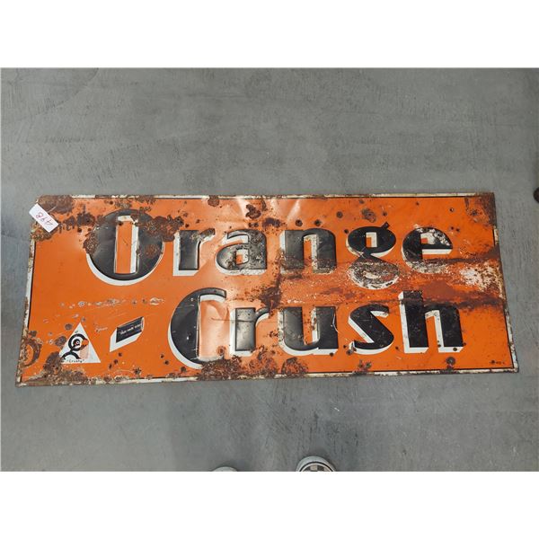 VINTAGE ORANGE CRUSH SIGN WITH CRUSHY MAN 1940