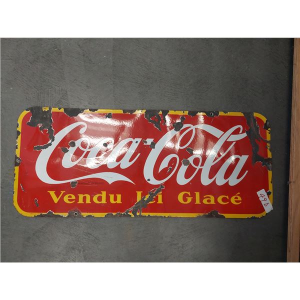 VINTAGE PORCELAIN COKE KICK PLATE
