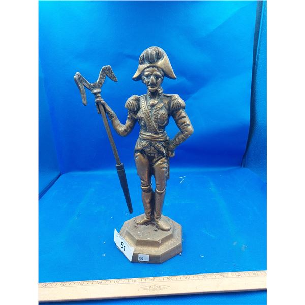 VINTAGE BRASS EUROPEAN SOLDIER STATUE