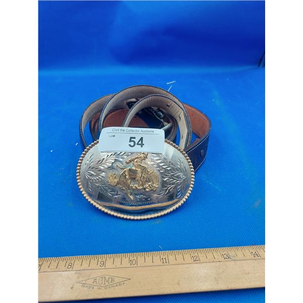 SILVERSMITH COLLECTION COWBOY BELT BUCKLE W/BELT