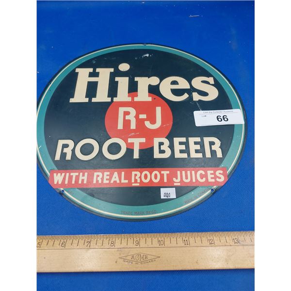 VINTAGE HIRES ROOTBEER BULLSEYE TIN SIGN
