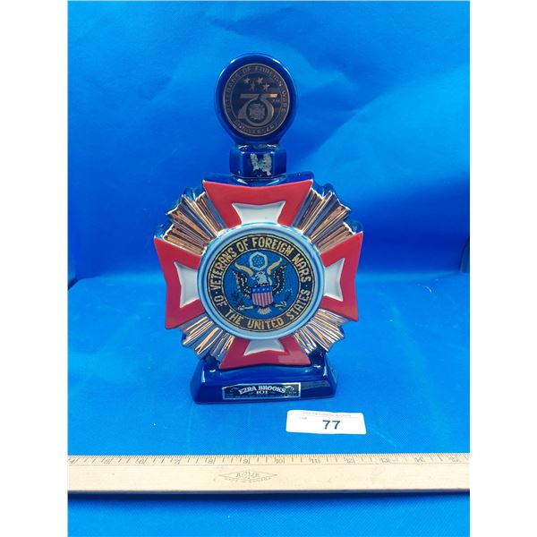 1973 EZRA BROOKS VETERAN'S "A FOREIGN WARS" DECANTER