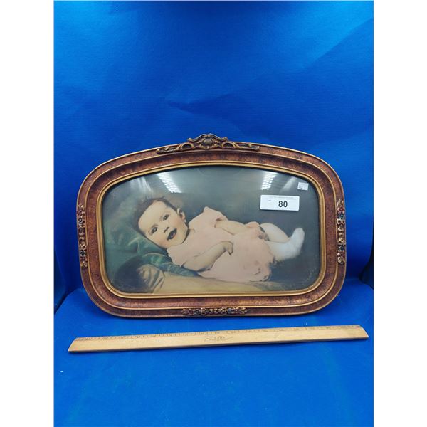 1920'S CURVED GLASS BABY PHOTO