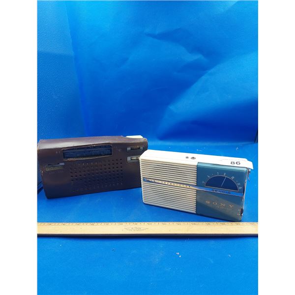 TWO VINTAGE SONY & SHARP TRANSISTOR RADIOS