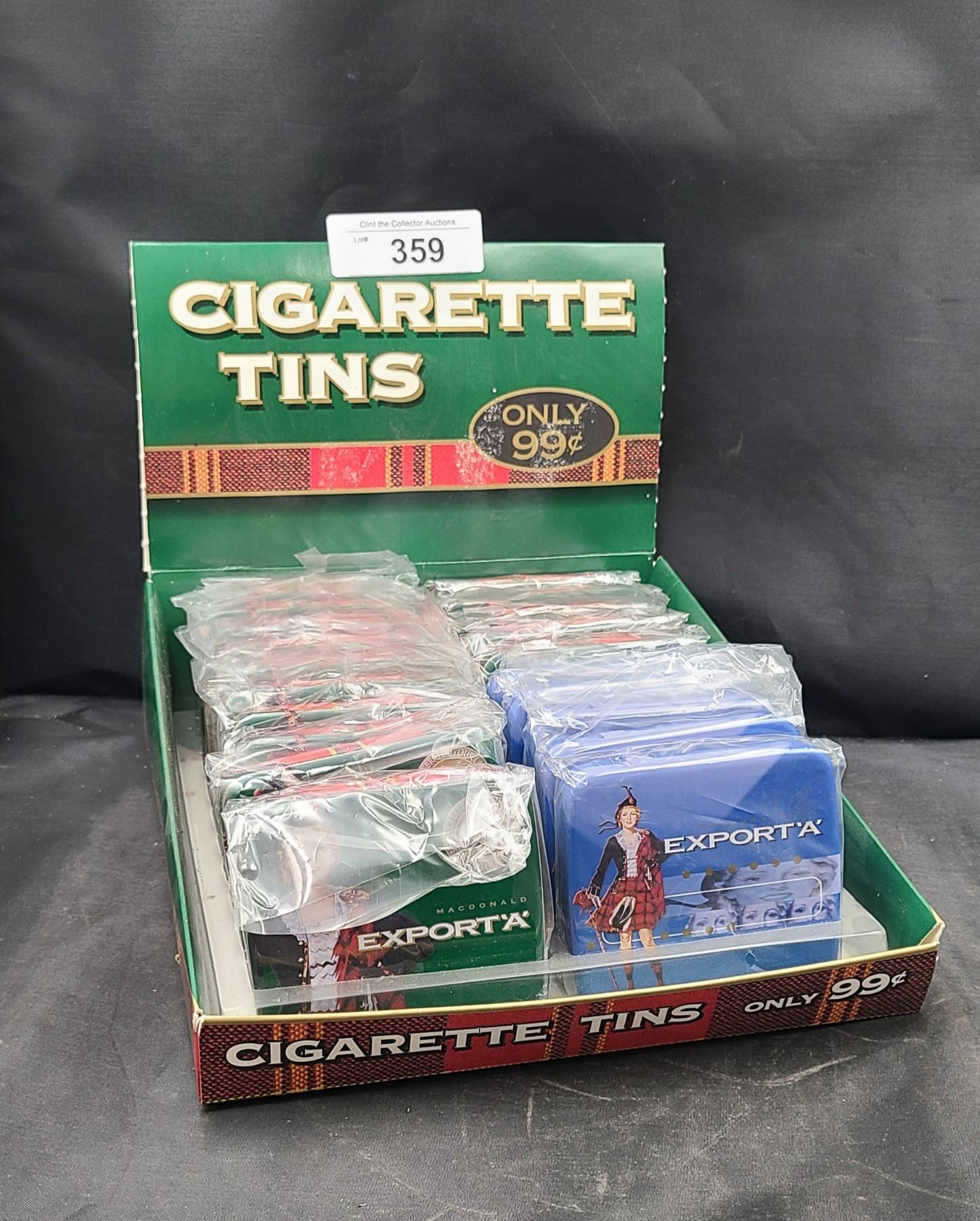 NOS VINTAGE EXPORT A CIGARETTE POCKET TIN STORE DISPLAY