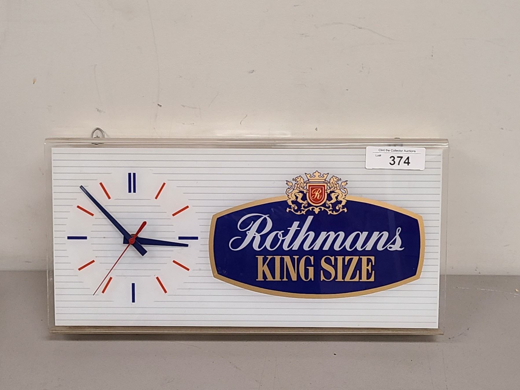 VINTAGE ROTHMAN'S KINGSIZE CIGARETTES CLOCK