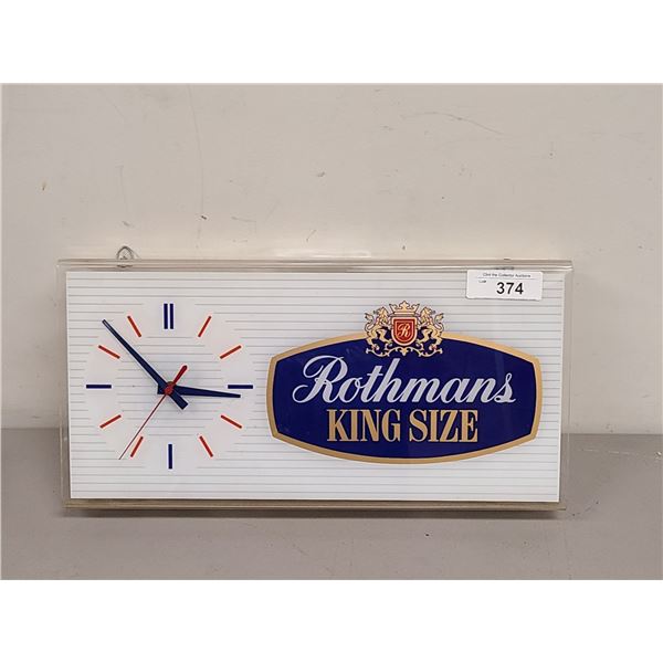 VINTAGE ROTHMAN'S KINGSIZE CIGARETTES CLOCK