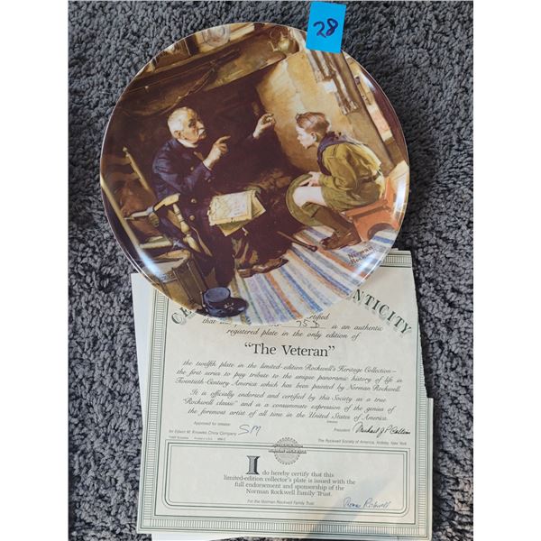 THE VETERAN NORMAN ROCKWELL COLLECTOR PLATE