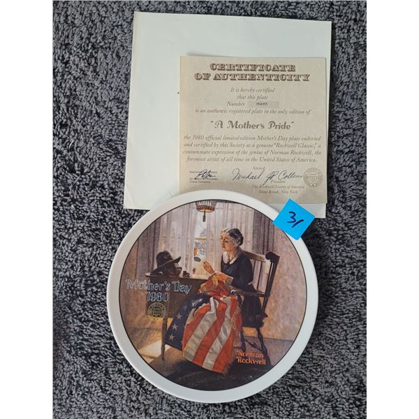 A MOTHERS PRIDE NORMAN ROCKWELL COLLECTOR PLATE