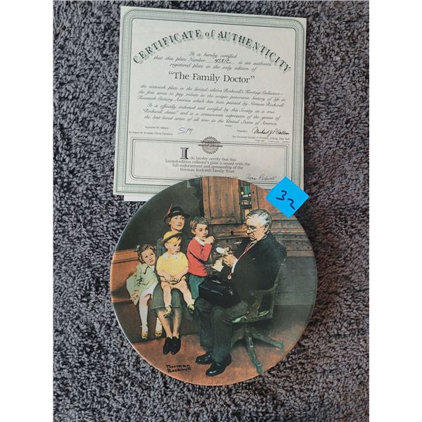 THE FAMILY DOCTOR NORMAN ROCKWELL COLLECTOR PLATE