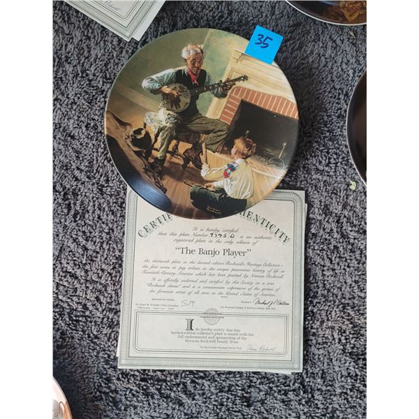 THE BANJO PLAYER NORMAN ROCKWELL COLLECTOR PLATE