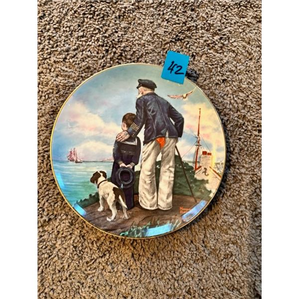 LOOKING OUT TO SEA NORMAN ROCKWELL COLLECTOR PLATE