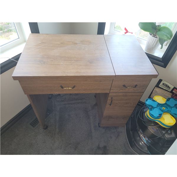 VINTAGE SEWING CABINET WITH CONTENTS