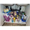 Image 1 : ALL CONTENTS OF UNDER THE SINK CUPBOARDS + GARBAGE CAN