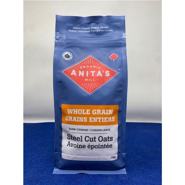 Organic Anitas Mill Whole Grain Steel Cut Oats (1kg)
