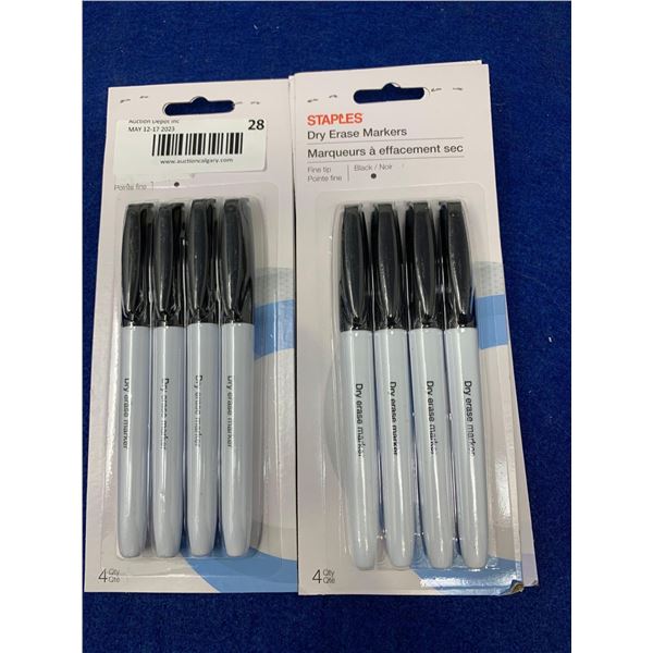 Staples Black Dry Erase Markers (2 x 4)
