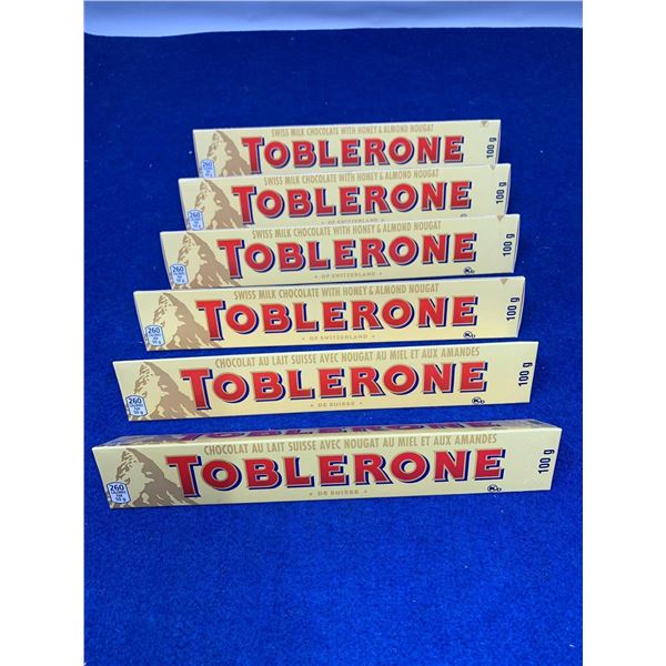 Toblerone Swiss Milk Chocolate with Nougat (6 x 100g)