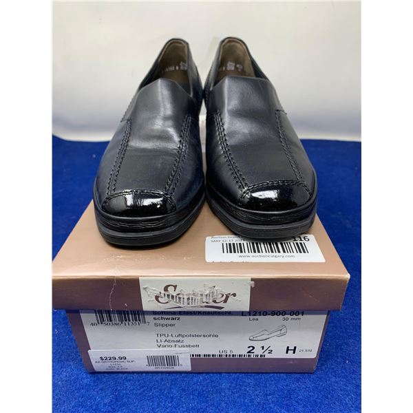 Schwarz Slipper Shoe Leather Womens Shoe (2.5 UK, 4.5US)