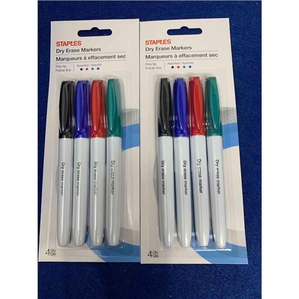 Staples Assorted Dry Erase Markers (2 x 4)
