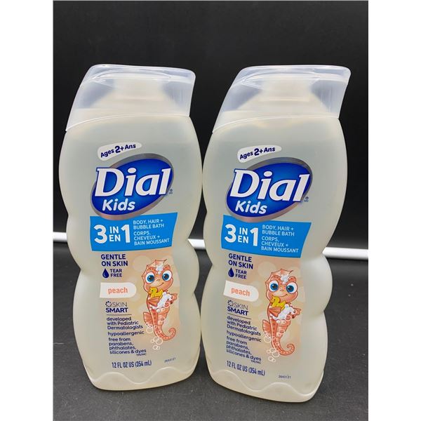 Dial Kids-Peach 3 in 1, Body, Hair & Bubble Bath (2 x 354ml)