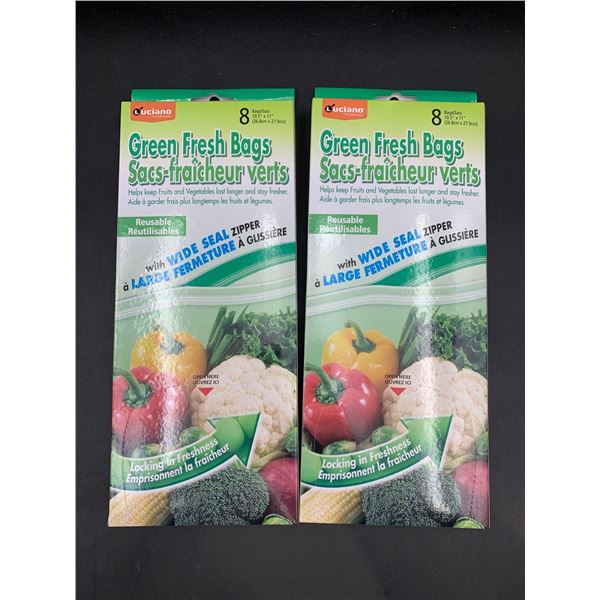 Lucian Green Fresh Bags-Reusable (2 x 8)