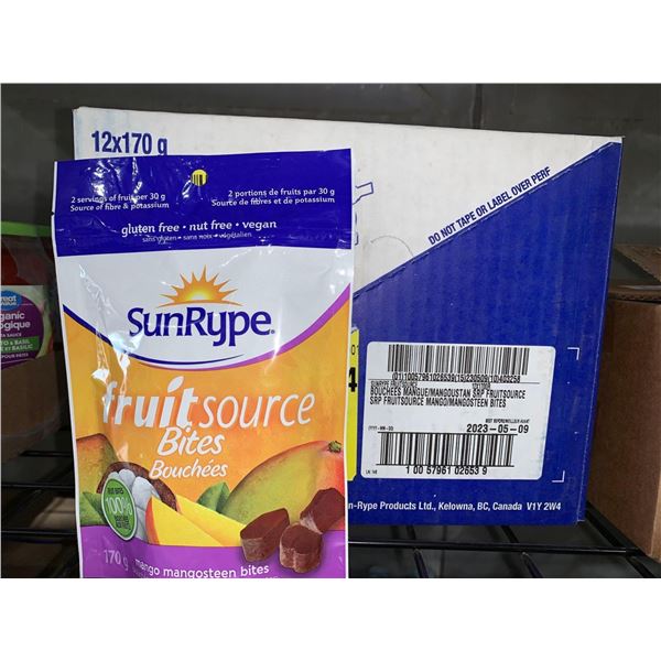 CASE LOT -Â SunRype Fruit Source Bites 12 x 170g Mango Mangosteen Bites