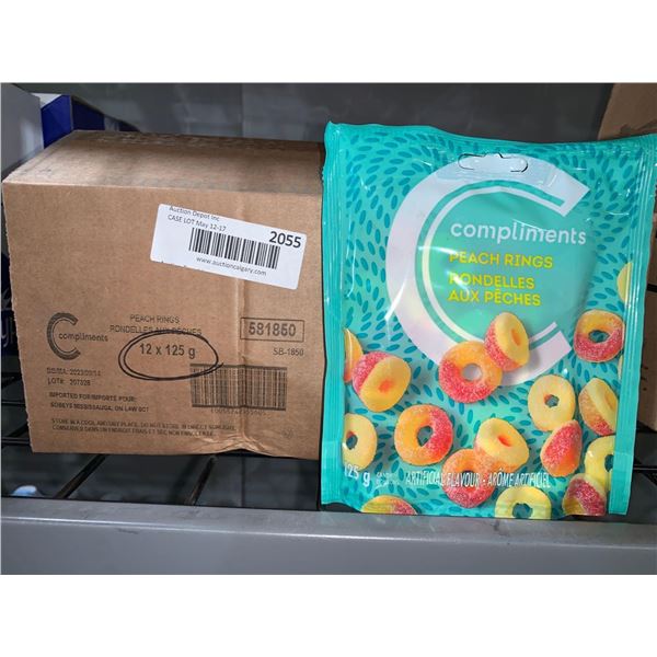 CASE LOT -Â Compliments Peach Rings 12 x 125g