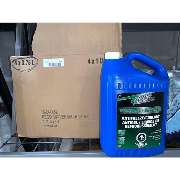CASE LOT -Â Turbo Power Universal Antifreeze / Coolant Compatible Heavy Duty Diesel 3.78L x 4