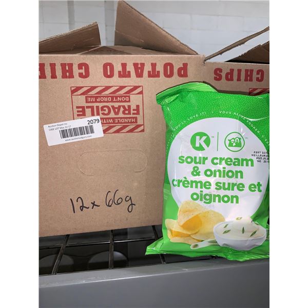 CASE LOT -Â Circle K Sour Cream & amp; Onion Chips 12 x 66g