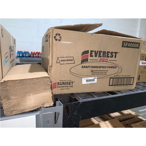 CASE LOT - Everest Pro Kraft Single Fold Towel s 250 Towels x16pk