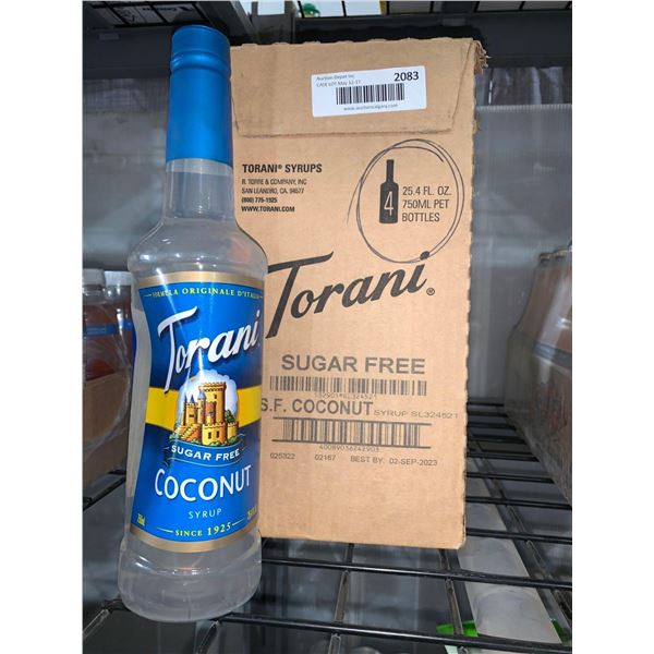 CASE LOT - Torani Sugar Free Coconut Syrup 4 x 750ml