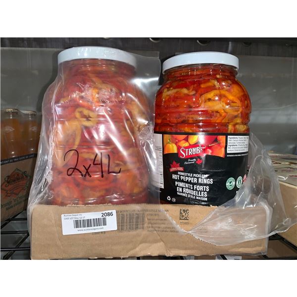 CASE LOT - Strub& #39;s Homestyle Pickled Hot Pepper Rings 2x4L