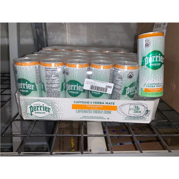 CASE LOT - Perrier Caffeine & amp; Yerba Mate Tangerine Flavor Caffeinated Energy Drink 24 x 330ml
