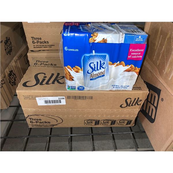 CASE LOT - Silk Almond Vanilla 3 BoxesÂ of 6 Pack (18x236ml)