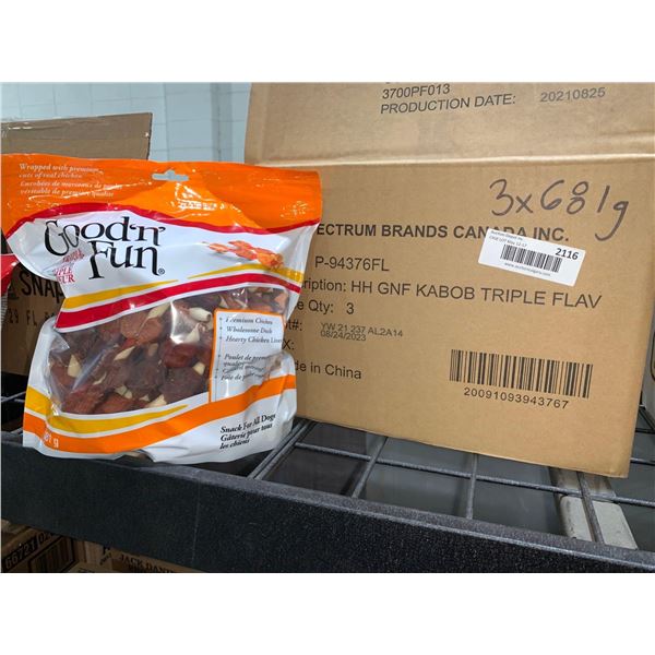 CASE LOT -Good-n-Fun Triple Flavor Kabob Dog Snack 3 x 681g