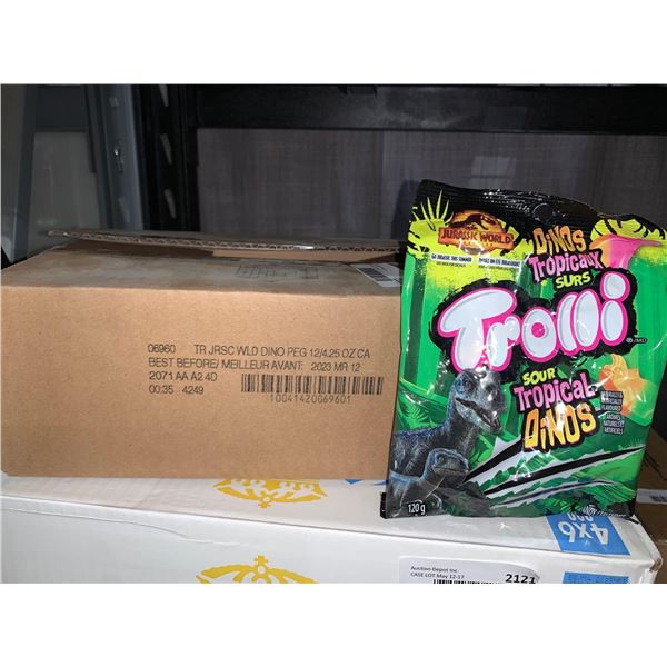CASE LOT -Â  Trolli Sour Tropical Dinos 12x120g