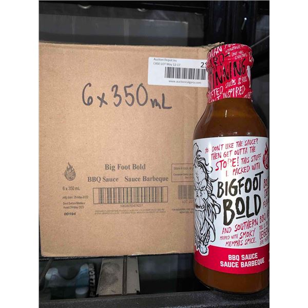 CASE LOT Bigfoot Bold BBQ Sauce 6x350ml