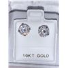 Image 1 : Set of 2.00 Carat Moissanite Solitaire Earrings set in 10K Gold Rhodium Plated Appraisal Certificate