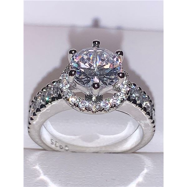 Bezel Set Band with 1.0 Carat Solitaire Engagement ring size 7